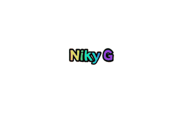 a colorful logo for niky g on a white background .