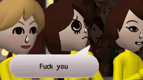 a video game character says " fuck you " to another character