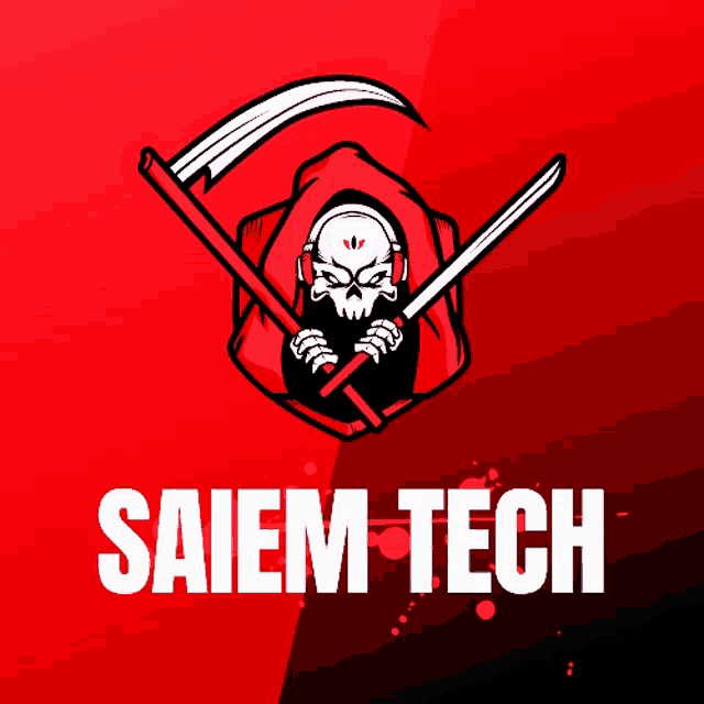 a logo for salem tech shows a grim reaper holding a scythe