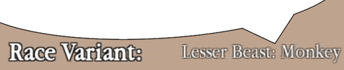 a speech bubble with the words race variant lesser beast monkey on it