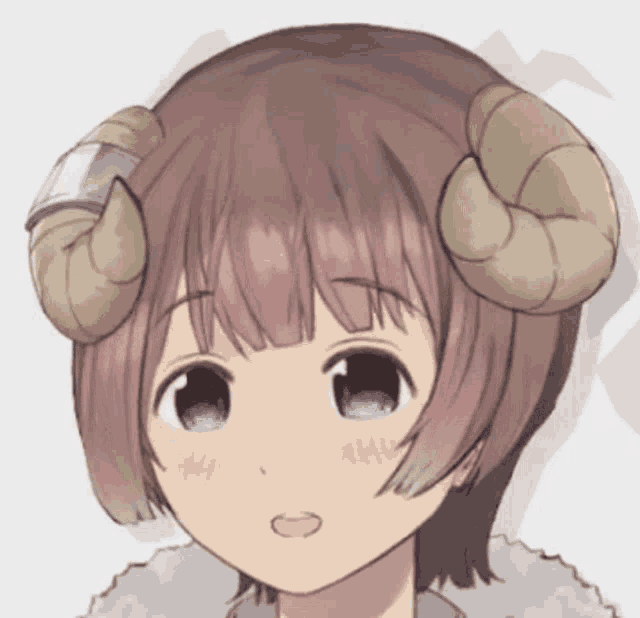 a girl with horns on her head is wearing a furry jacket