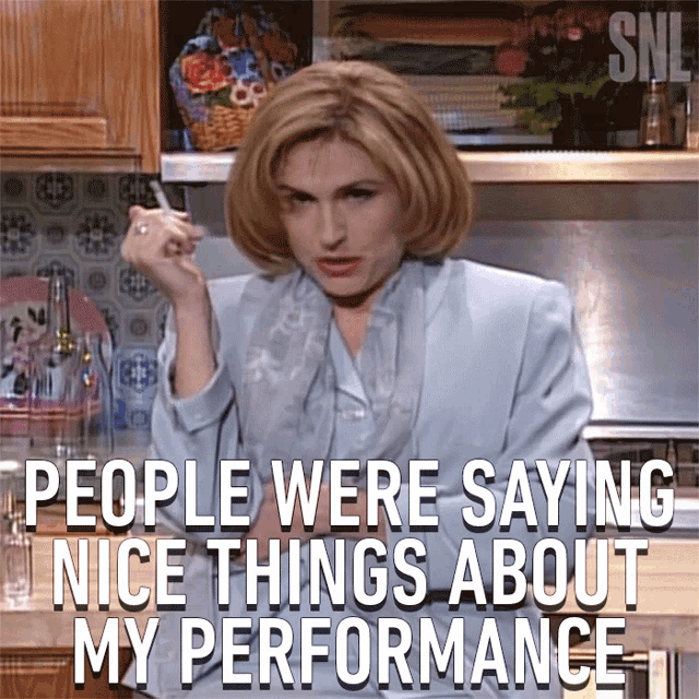 People Were Saying Nice Things About My Performance Molly Shannon GIF - People Were Saying Nice Things About My Performance Molly Shannon Saturday Night Live GIFs