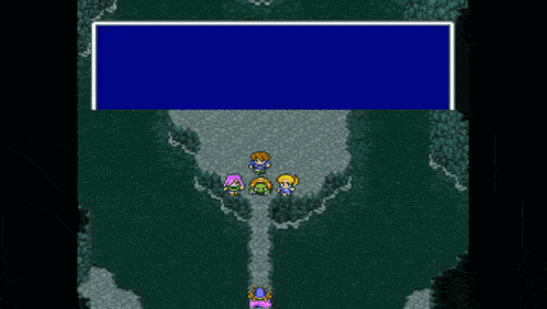 a group of cartoon characters are standing in the snow