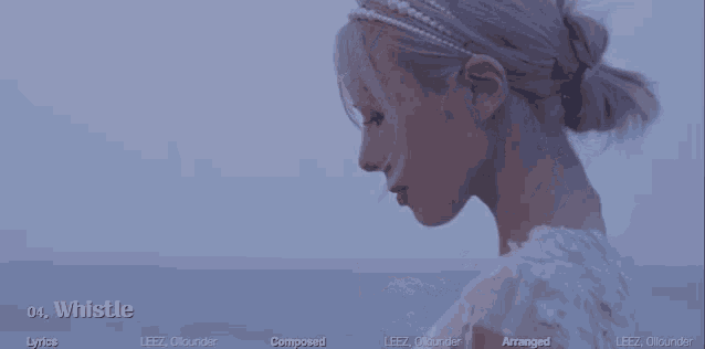 a woman in a white dress with the words arranged on the bottom right