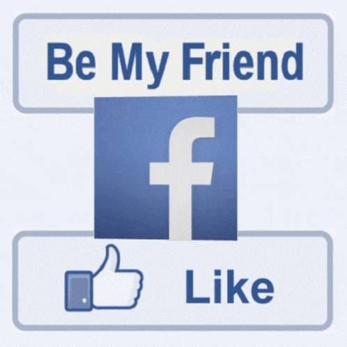 a sign that says be my friend with a facebook logo