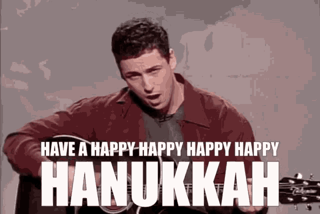 Adam Sandler Singing Happy Hanukkah GIF - Adam Sandler Singing Happy Hanukkah Guitar GIFs