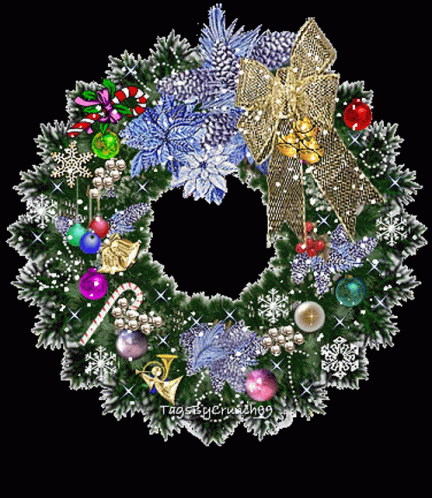 Snow Wreath Sparkle GIF - Snow Wreath Sparkle Decoration GIFs