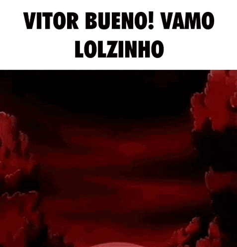 a cartoon character is smiling in a dark forest with a red background .