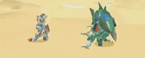 a robot is holding a sword and shield in its right hand