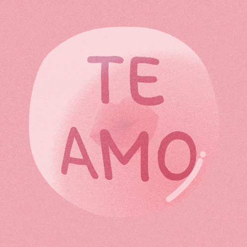 a pink circle with the words te amo written inside of it