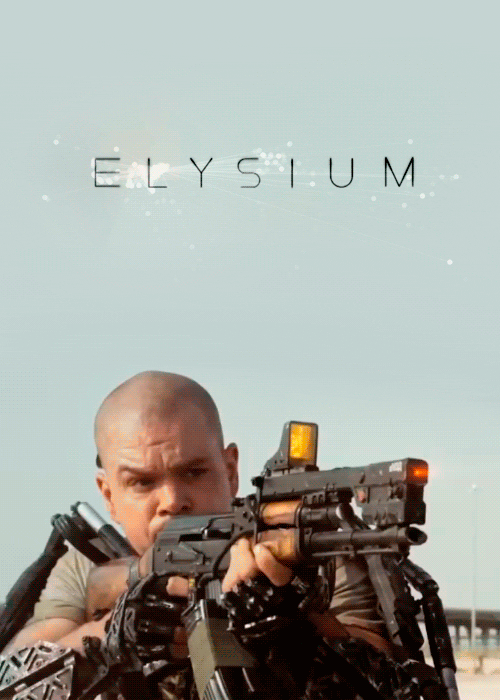 Elysium GIF - Elysium Matt Damon Gun Fight GIFs