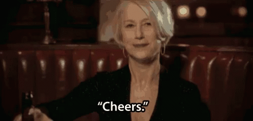 Helen Mirren Drinking GIF - Helen Mirren Drinking Cheers GIFs