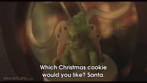 Baby Grinch: Which Christmas Cookie Would You Like? Santa. GIF - Baby Grinch Grinch Christmas GIFs