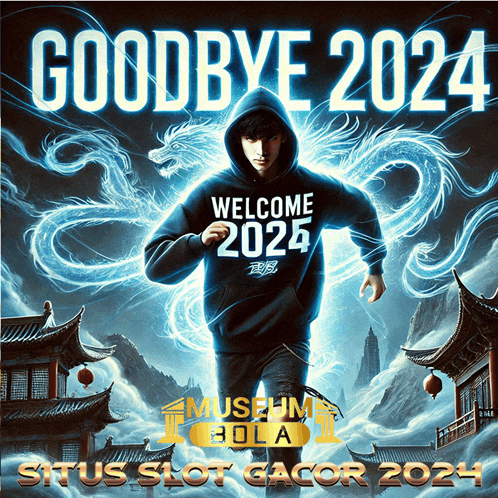 a poster for goodbye 2024 with a man in a hoodie