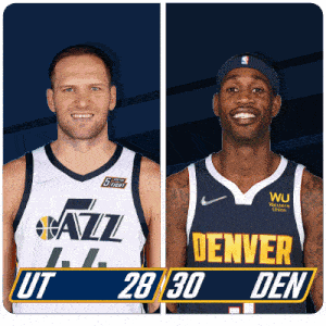 Utah Jazz (28) Vs. Denver Nuggets (30) First-second Period Break GIF - Nba Basketball Nba 2021 GIFs