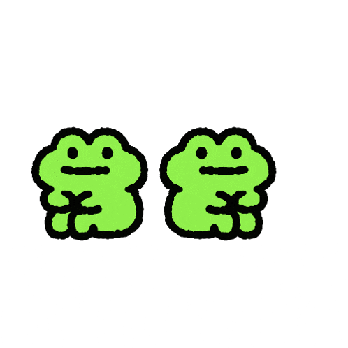 a couple of green frogs with faces on them are sitting next to each other on a white background .