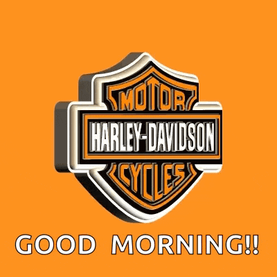 a harley davidson logo that says good morning on it