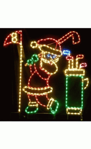 Lighted Led Outdoor Christmas Displays Santa Claus GIF - Lighted Led Outdoor Christmas Displays Santa Claus Christmas Decoration GIFs