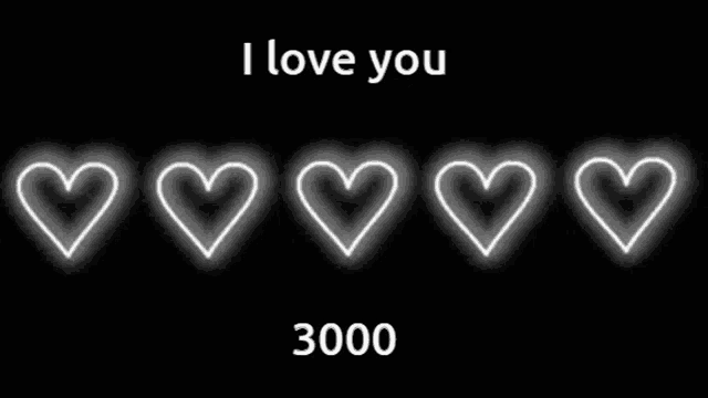a black background with white hearts and the words i love you
