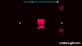 a pink circle with a red hat on it is surrounded by two other pink circles .