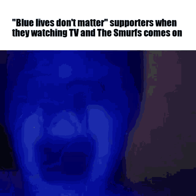 a blurred image of a person 's face with the words " blue lives don 't matter "
