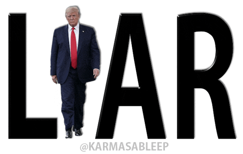 a man in a suit and red tie is walking in front of the word liar
