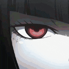 a close up of a person 's red eye