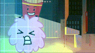 a cartoon drawing of a french fry with a face and a smiley face