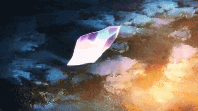 a piece of paper is floating in the air