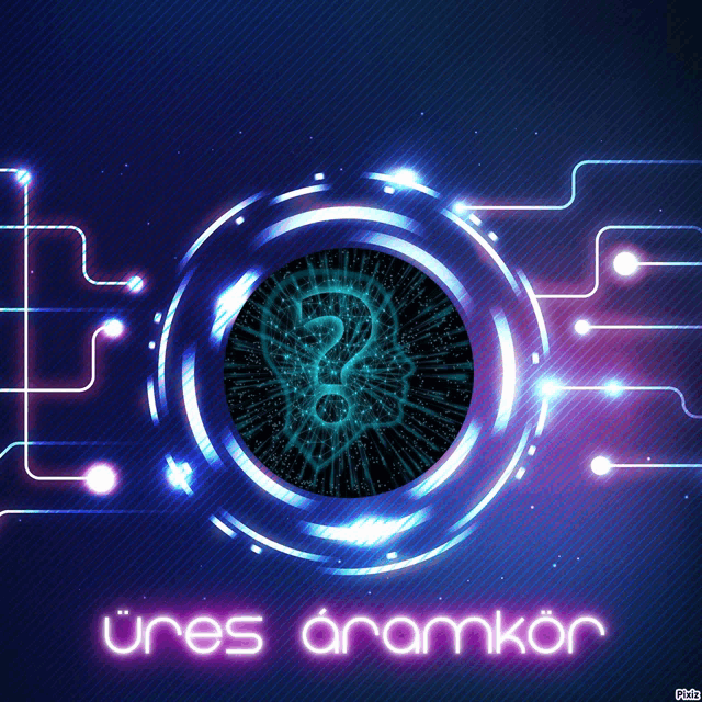a poster with a question mark in the center and the words ures aramkor