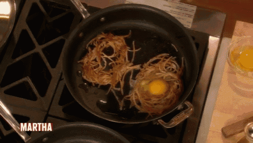 the name martha is on a frying pan