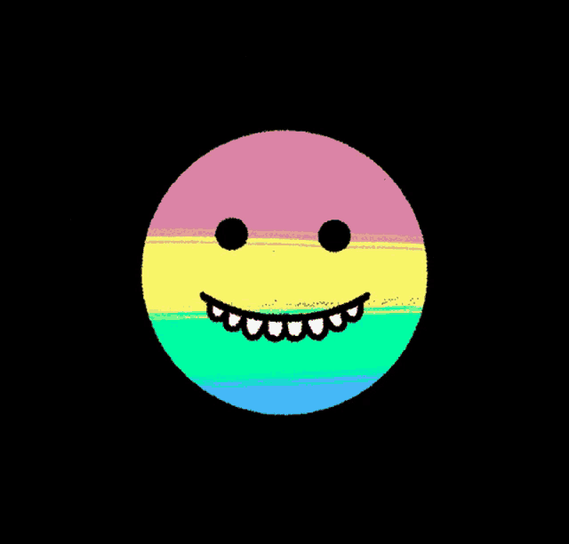 a rainbow colored circle with a smiley face in the center