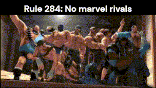 rule 284 : no marvel rivals is written on the bottom of a picture