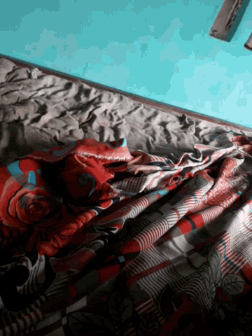 a blanket with a floral pattern is hanging on a wall