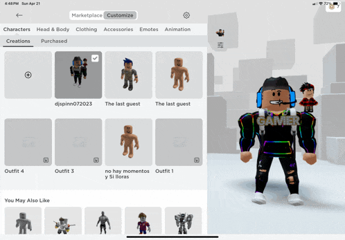 a screenshot of a roblox game shows a character named gamer