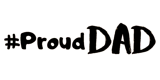a white background with the words #prouddad in pink
