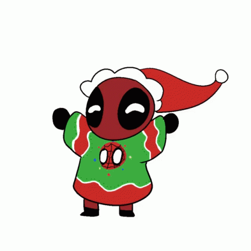 Christmas Deadpool GIF