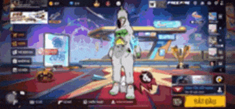 a person in a white costume is standing in a room in a game .