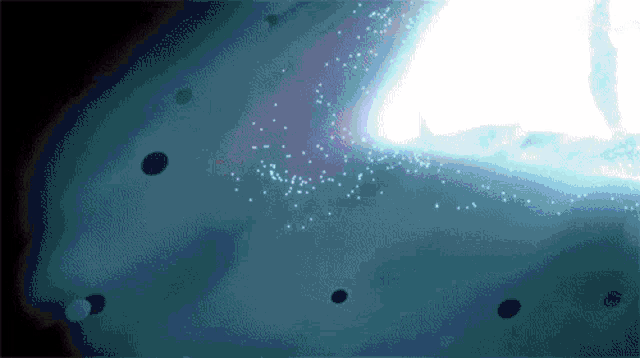 a blue background with a white light coming out of the middle