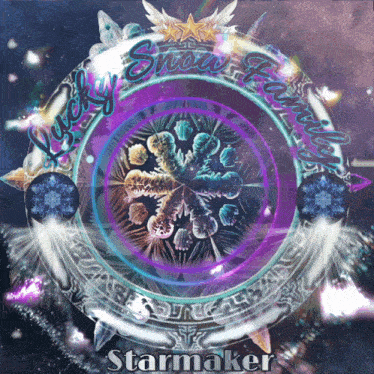 a logo for the lucky snow family starmaker with a snowflake in the center
