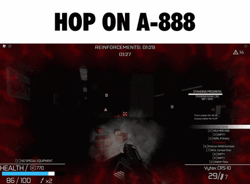 a screen shot of a video game with the words hop on a-888 at the top