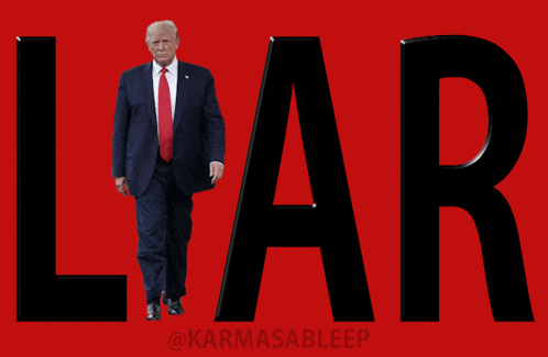 a man in a suit and tie is standing in front of a large black letter that says lar