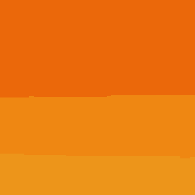 a white circle on an orange background with a black border