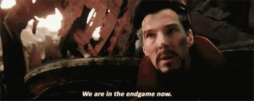 doctor strange is talking about the endgame in a movie .