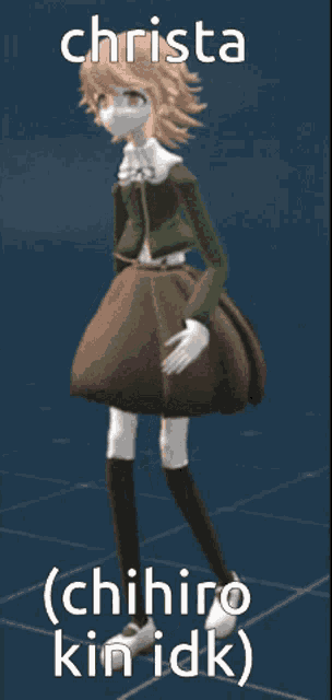 a picture of a girl with the name christa written on it