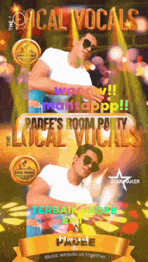 a poster for the local vocals shows a man in sunglasses