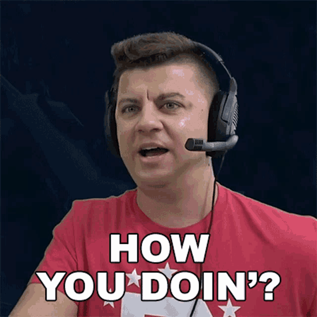 a man wearing headphones says " how you doin "