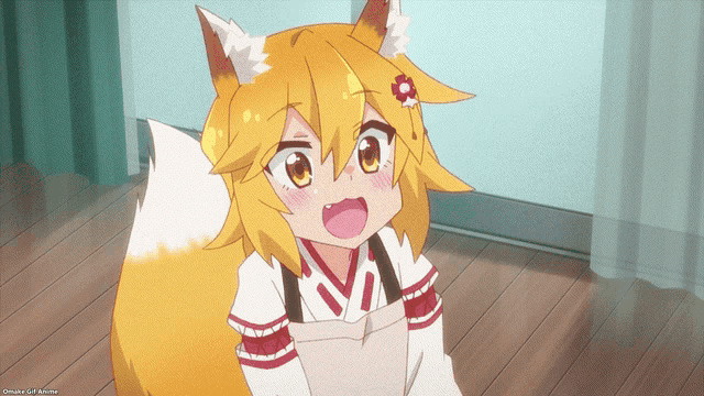 a girl with fox ears and a white apron