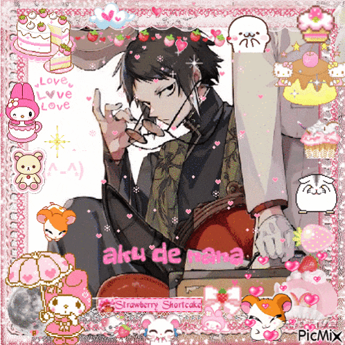 a picture of a man with aku de mana written on the bottom right