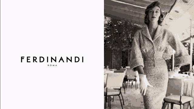 a black and white photo of a woman with the word ferdinandi on the bottom